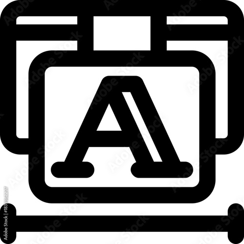 typography line icon. Clean and minimalist vector icon for websites, mobile apps, presentations, and logos. Fully scalable and customizable for any project.