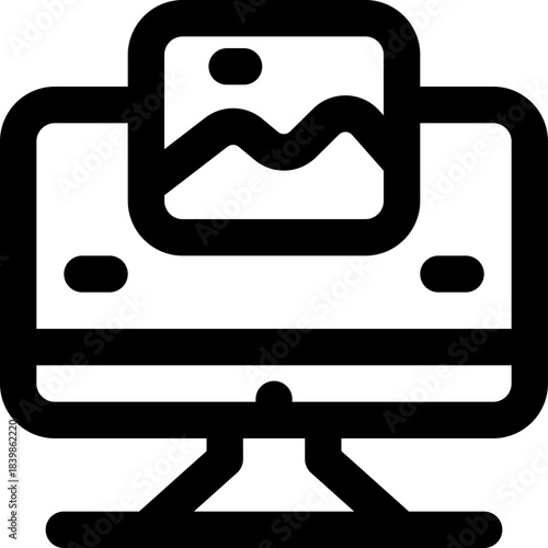 computer line icon. Clean and minimalist vector icon for websites, mobile apps, presentations, and logos. Fully scalable and customizable for any project.