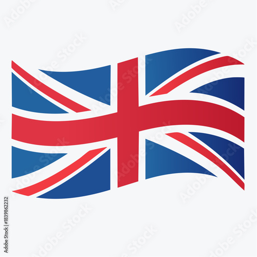 United Kingdom Flag Waving Vector Illustration – British Union Jack Design