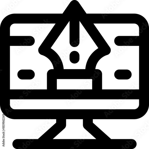 graphic design line icon. Clean and minimalist vector icon for websites, mobile apps, presentations, and logos. Fully scalable and customizable for any project.