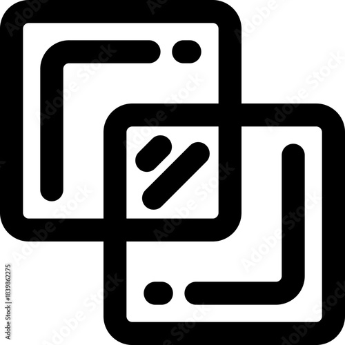 intersection line icon. Clean and minimalist vector icon for websites, mobile apps, presentations, and logos. Fully scalable and customizable for any project.