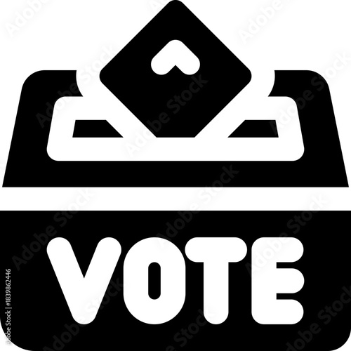 voting glyph icon. Strong and solid vector icon for websites, mobile interfaces, presentations, and visual branding. High quality and easy to edit.