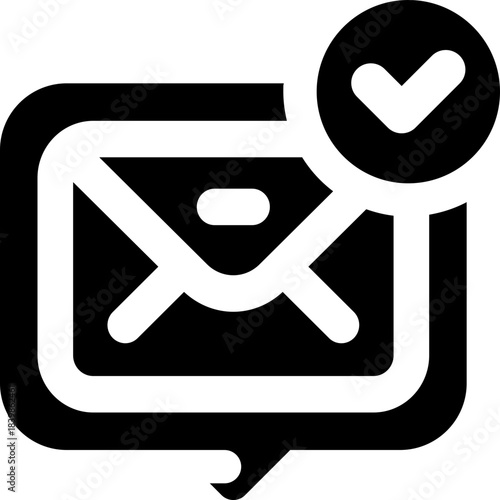 email glyph icon. Strong and solid vector icon for websites, mobile interfaces, presentations, and visual branding. High quality and easy to edit.