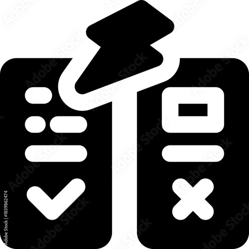 comparison glyph icon. Strong and solid vector icon for websites, mobile interfaces, presentations, and visual branding. High quality and easy to edit.