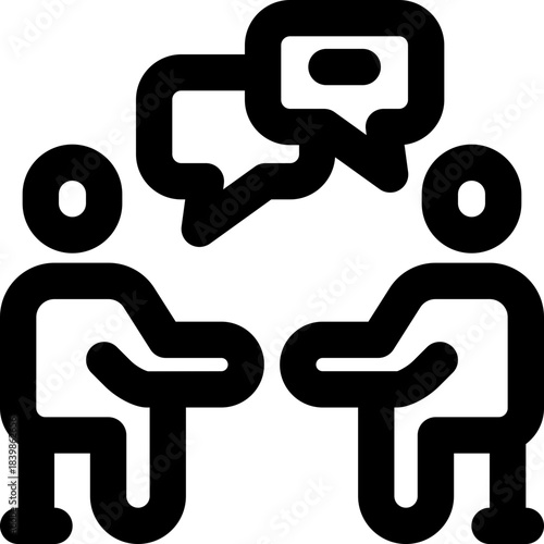 talking line icon. Clean and minimalist vector icon for websites, mobile apps, presentations, and logos. Fully scalable and customizable for any project.