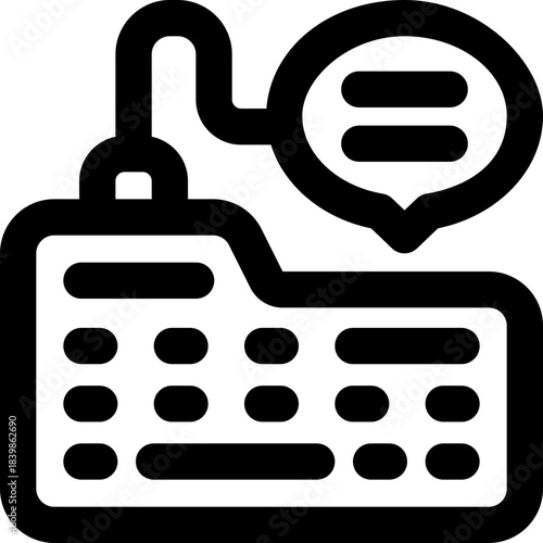 keyboard line icon. Clean and minimalist vector icon for websites, mobile apps, presentations, and logos. Fully scalable and customizable for any project.