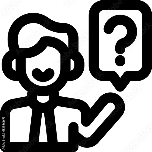 asking line icon. Clean and minimalist vector icon for websites, mobile apps, presentations, and logos. Fully scalable and customizable for any project.