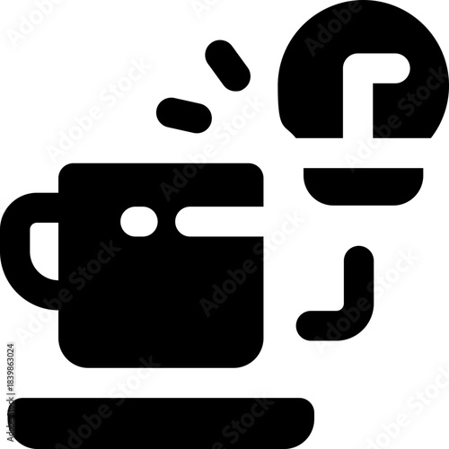 coffee break glyph icon. Strong and solid vector icon for websites, mobile interfaces, presentations, and visual branding. High quality and easy to edit.