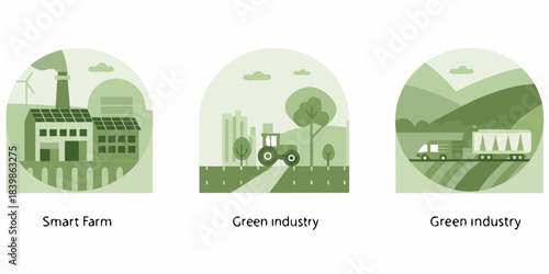 Illustrative depiction of sustainable farming industry and eco friendly environments