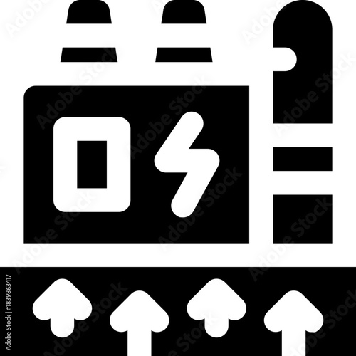 geothermal energy glyph icon. Strong and solid vector icon for websites, mobile interfaces, presentations, and visual branding. High quality and easy to edit.