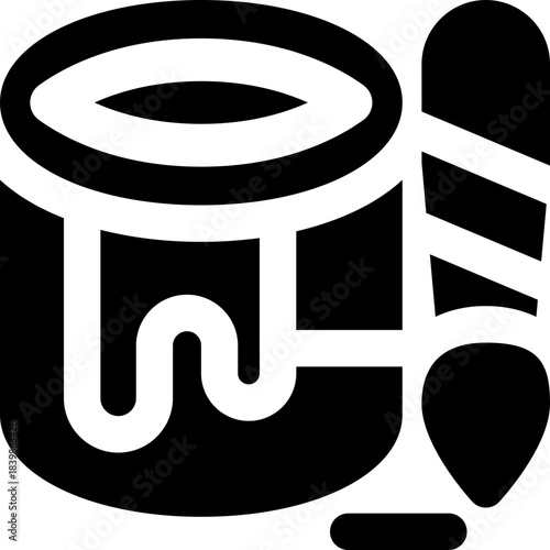 paint glyph icon. Strong and solid vector icon for websites, mobile interfaces, presentations, and visual branding. High quality and easy to edit.