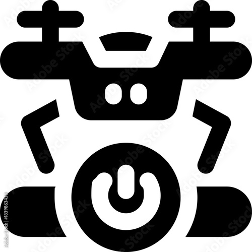 smart drone glyph icon. Strong and solid vector icon for websites, mobile interfaces, presentations, and visual branding. High quality and easy to edit.