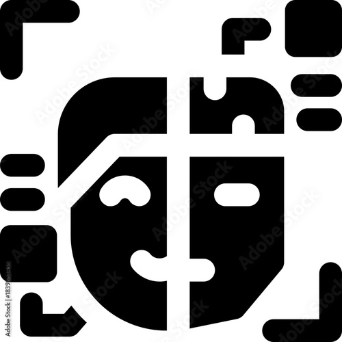 humanoid glyph icon. Strong and solid vector icon for websites, mobile interfaces, presentations, and visual branding. High quality and easy to edit.