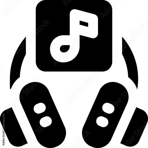 music glyph icon. Strong and solid vector icon for websites, mobile interfaces, presentations, and visual branding. High quality and easy to edit.