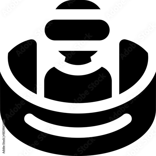 virtual reality glyph icon. Strong and solid vector icon for websites, mobile interfaces, presentations, and visual branding. High quality and easy to edit.