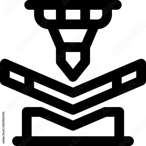 bending line icon. Clean and minimalist vector icon for websites, mobile apps, presentations, and logos. Fully scalable and customizable for any project.