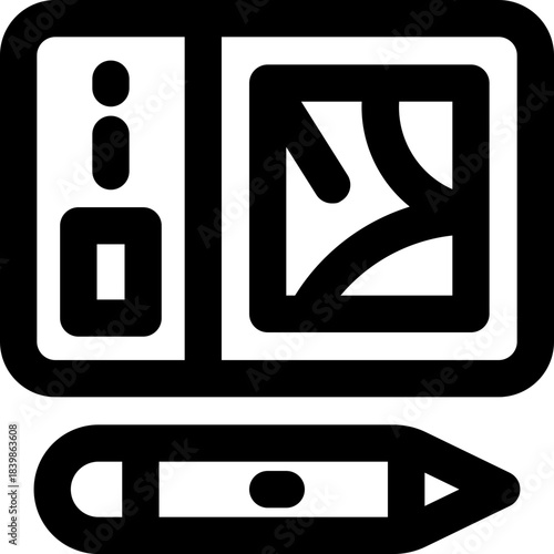 pen tablet line icon. Clean and minimalist vector icon for websites, mobile apps, presentations, and logos. Fully scalable and customizable for any project.