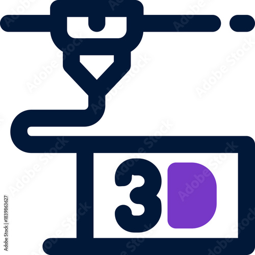 3d printing duotone icon. Sleek and modern vector icon for websites, mobile apps, marketing materials, and corporate design. Fully scalable and ready to use.
