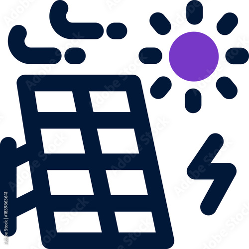 solar energy duotone icon. Sleek and modern vector icon for websites, mobile apps, marketing materials, and corporate design. Fully scalable and ready to use.