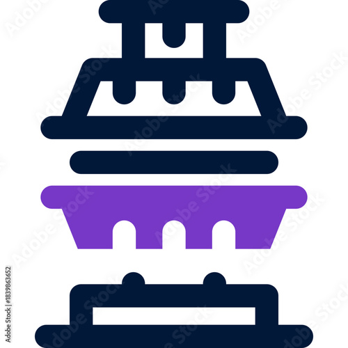 press machine duotone icon. Sleek and modern vector icon for websites, mobile apps, marketing materials, and corporate design. Fully scalable and ready to use.