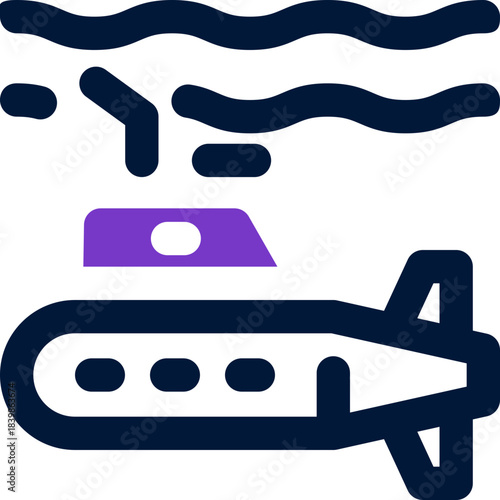 submarine duotone icon. Sleek and modern vector icon for websites, mobile apps, marketing materials, and corporate design. Fully scalable and ready to use.