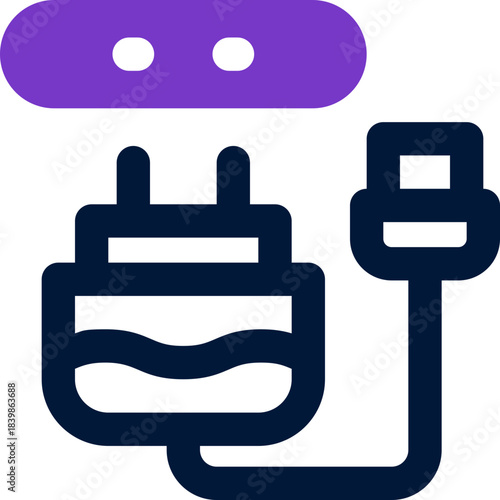 charger duotone icon. Sleek and modern vector icon for websites, mobile apps, marketing materials, and corporate design. Fully scalable and ready to use.