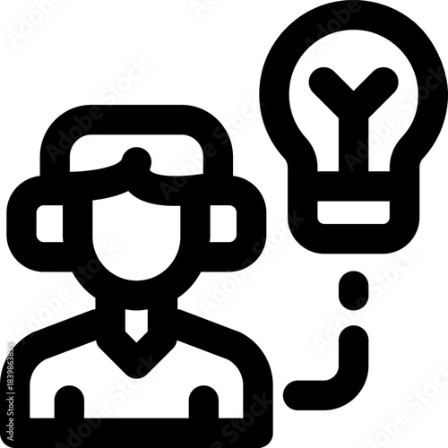 idea line icon. Clean and minimalist vector icon for websites, mobile apps, presentations, and logos. Fully scalable and customizable for any project.