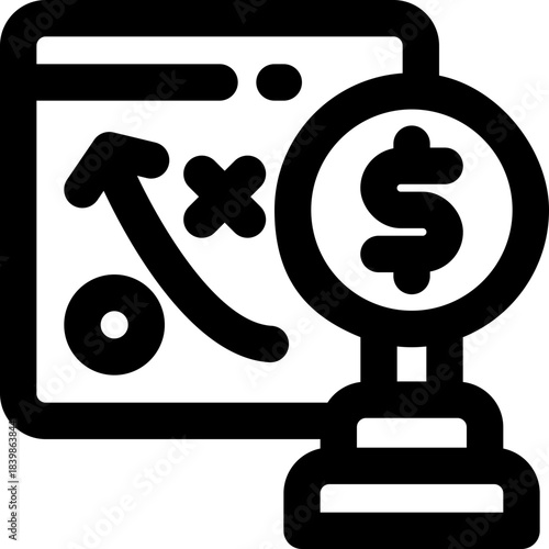 financial strategy line icon. Clean and minimalist vector icon for websites, mobile apps, presentations, and logos. Fully scalable and customizable for any project.