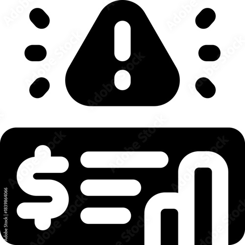 risk glyph icon. Strong and solid vector icon for websites, mobile interfaces, presentations, and visual branding. High quality and easy to edit.