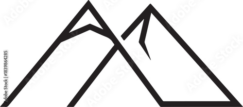 Abstract geometric mountain peaks icon mountains