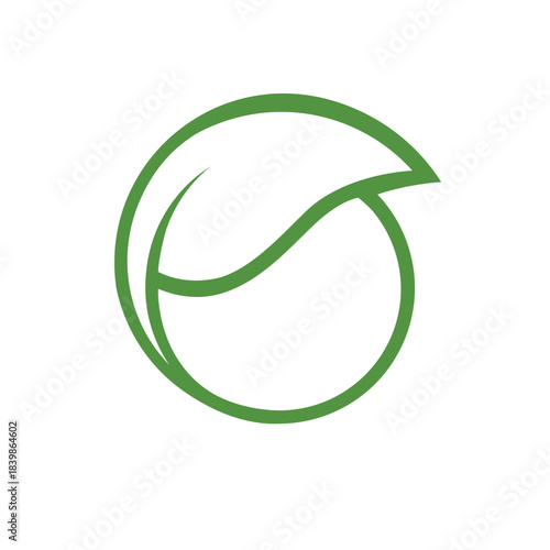 Leaf eco friendly line circle  logo icon vector element design