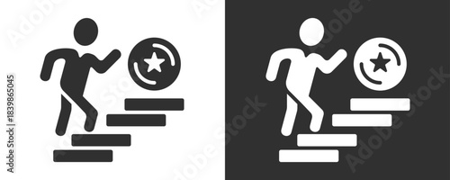Successful Icon Set Vector Collection Isolated In Black And White
