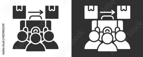 B2C Icon Set Vector Collection Isolated In Black And White