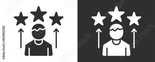 Self Growth Icon Set Vector Collection Isolated In Black And White
