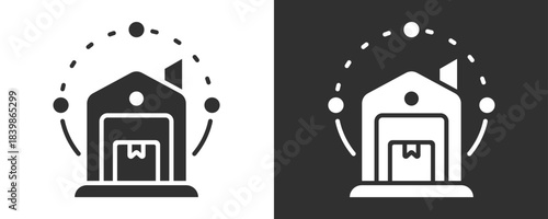 Distributor Icon Set Vector Collection Isolated In Black And White
