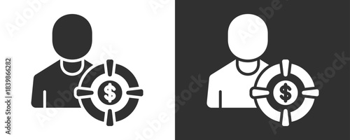 Niche Market Icon Set Vector Collection Isolated In Black And White
