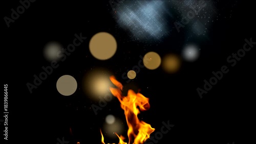 Campfire. Night. The light is getting brighter