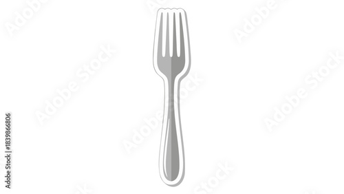 Silver Metal Four Pronged Kitchen Utensil Fork Isolated On A Black Background