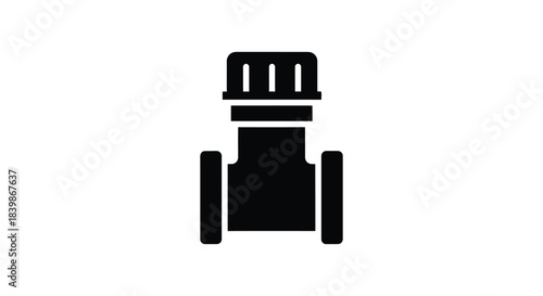 A simple black silhouette of a robotic vacuum cleaner showcasing its design silhouette
