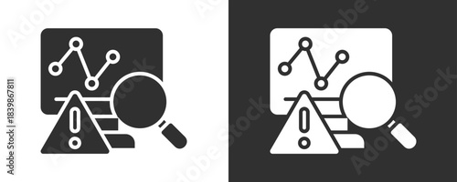 Monitoring Icon Set Vector Collection Isolated In Black And White
