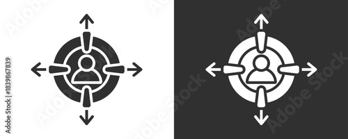Target Icon Set Vector Collection Isolated In Black And White