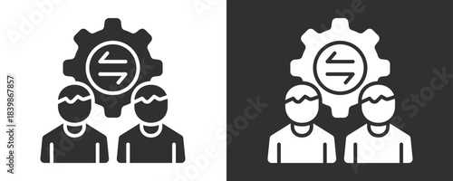 Collaboration Icon Set Vector Collection Isolated In Black And White