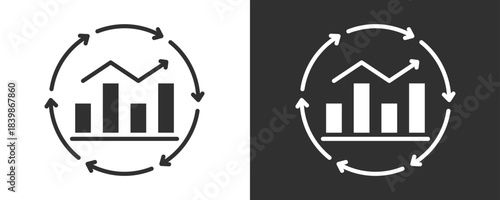 Continuous Improvement Icon Set Vector Collection Isolated In Black And White