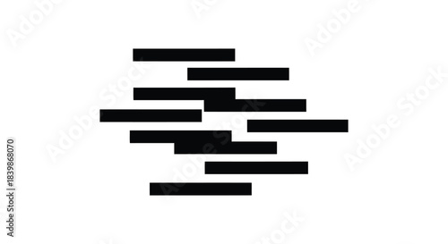 Abstract arrangement of dark rectangular bars against a bright white background a striking silhouette