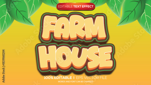 3D text effect farm house theme