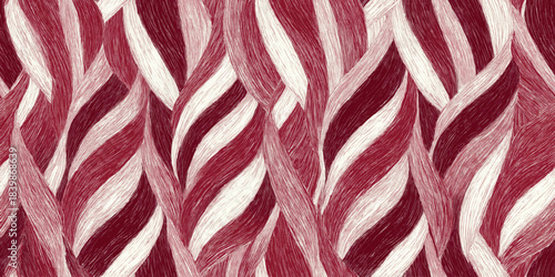 Abstract monochromatic seamless pattern of bold, textured brushstrokes creating organic wavy lines on a neutral background for modern design.