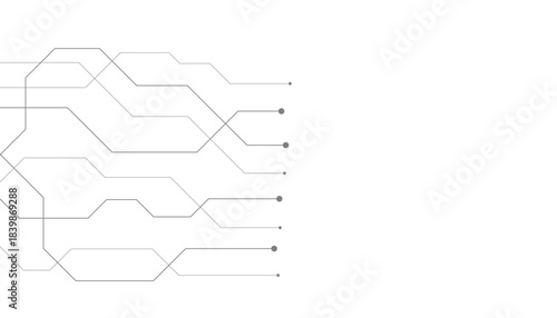 Abstract futuristic circuit board Illustration, Circuit board with various technology elements.