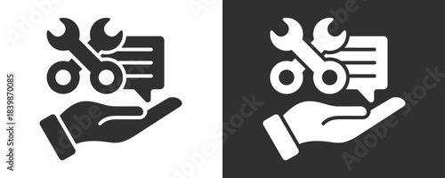 Service Icon Set Vector Collection Isolated In Black And White