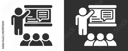 Training Icon Set Vector Collection Isolated In Black And White