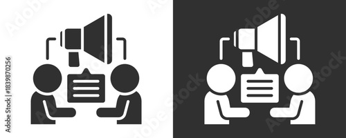 Advocacy Icon Set Vector Collection Isolated In Black And White